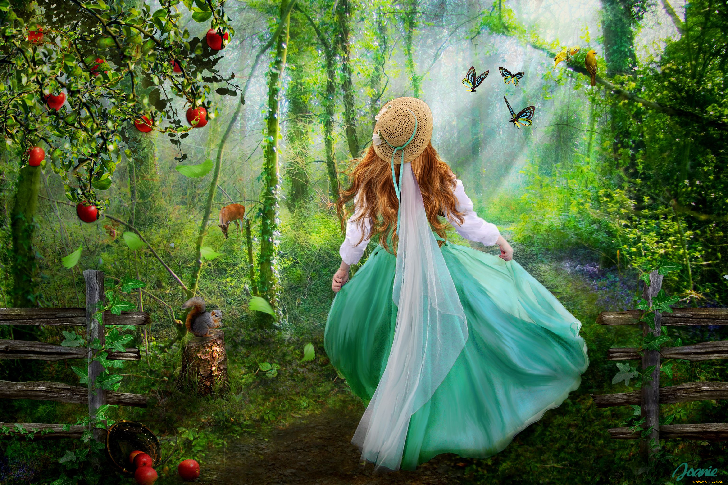 Красивая сказка для детей. Девочка в лесу. Сказочные леса. Девушка в волшебном лесу. Лесная Фея.